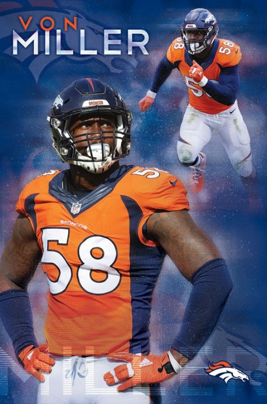 Denver Broncos Von Miller Poster Print - 22x34