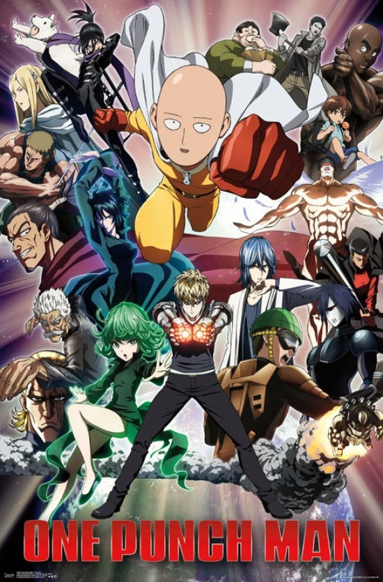 One Punch Man Key Art 2 Poster Print - anime poster featuring characters from the series.