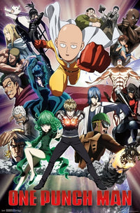 One Punch Man Key Art 2 Poster Print - anime poster featuring characters from the series.