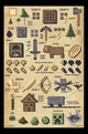 Minecraft Pictographic Poster Print - 22x34 Rolled Art
