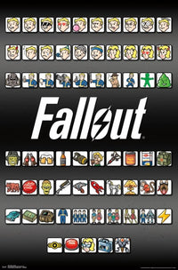 Fallout 4 Emojis Poster Print - Fun Gaming Decor 22x34
