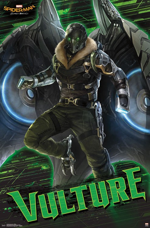 Spider-Man Homecoming Vulture Poster Print featuring the iconic character.