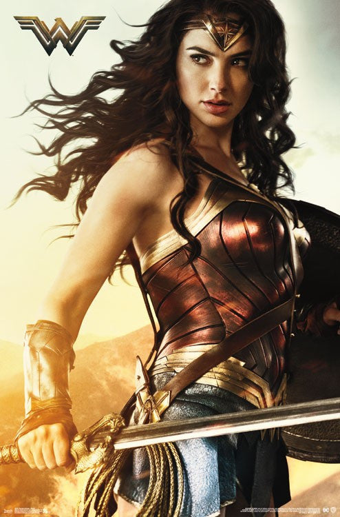 Wonder Woman Shield Poster Print - 22x34 Rolled Art