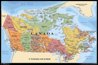 Canada Map Poster Print - Rolled 34x22 Art Print