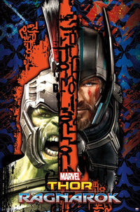 Thor Ragnarok Split Poster Print showcasing epic scenes from the movie.