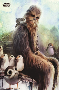 Star Wars: The Last Jedi - Wookiee & Porg Rolled Poster Print