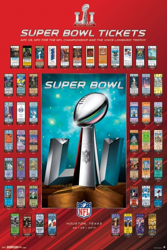 Super Bowl LI Tickets Poster Print - 22x34 Rolled Art
