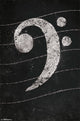 Bass Clef Chalk Poster Print - 22x34 Rolled Art