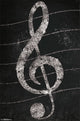Treble Clef Chalk Art Poster Print in 22 x 34 size.