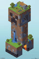 Minecraft Creeper Village Rolled Poster Print - 22x34