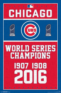 Chicago Cubs Champions 16 Poster Print - 22x34
