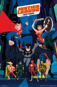Justice League Action Collage Poster Print - 22x34