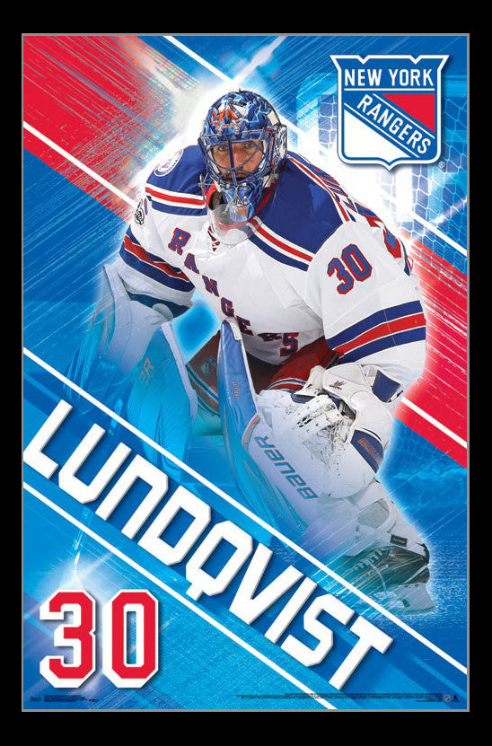 Henrik Lundqvist New York Rangers Poster Print 22x34