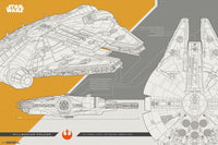 The Last Jedi Millennium Falcon Poster Print