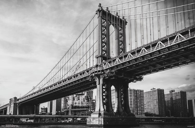 Brooklyn Bridge Iconic Poster Print showcasing vibrant cityscape art.