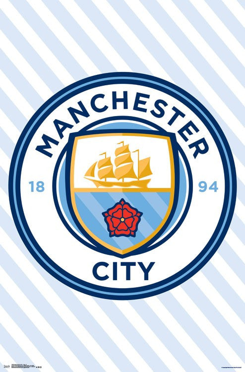 Manchester City Logo Poster Print - 22x34 Rolled Poster