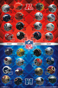 NFL Helmets Poster Print - 22x34 Rolled Artwork