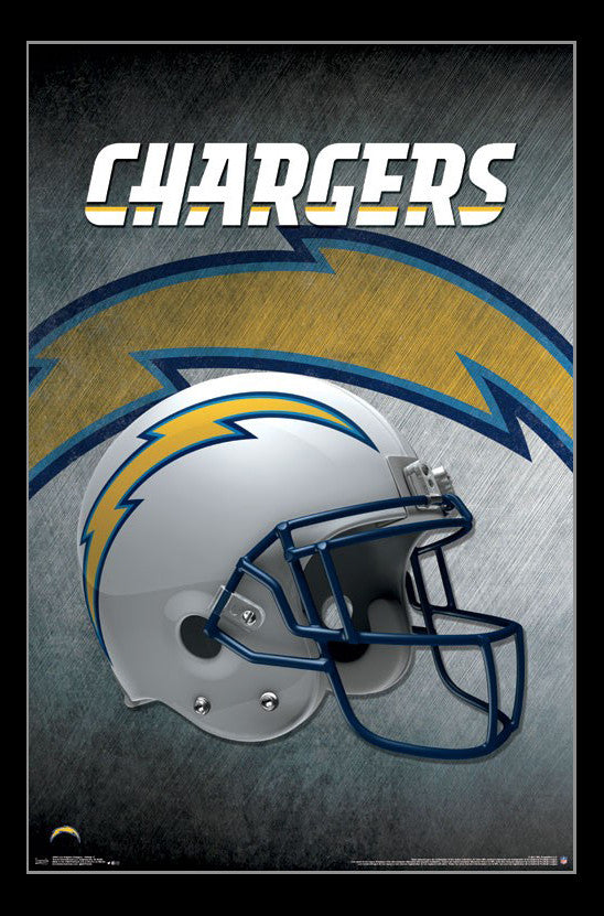 Los Angeles Chargers Helmet Poster Print - 22x34