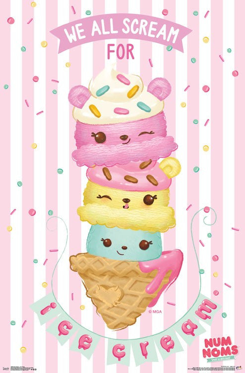 Num Noms Ice Cream Poster Print - Fun Décor for Kids