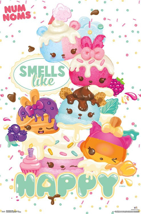 Num Noms Happy Poster Print - Fun and Whimsical Decor