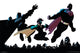 DC Comics Trio Poster Print showcasing famous superheroes.