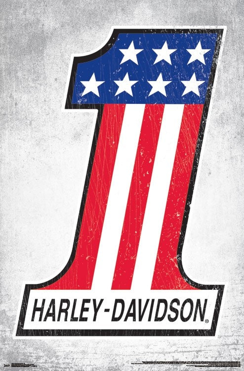 Harley-Davidson #1 Poster Print showcasing iconic motorcycle art