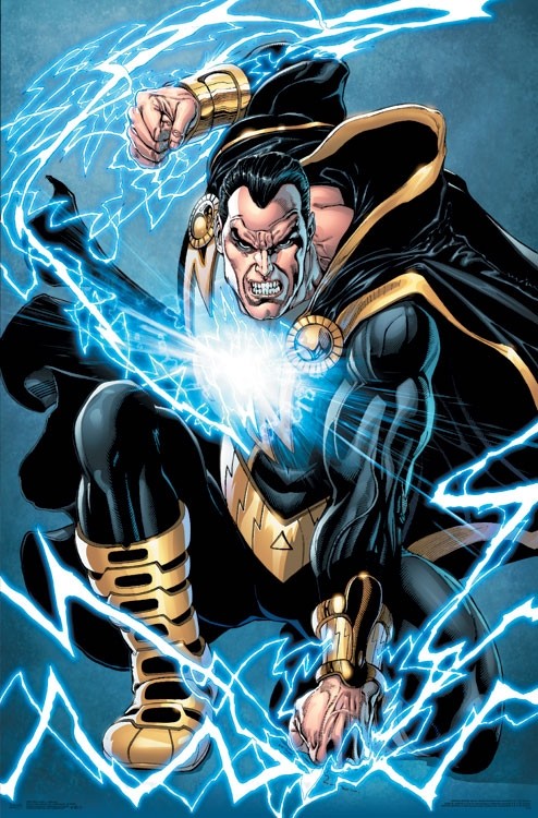 Black Adam Lightning Poster Print showcasing dynamic superhero imagery.