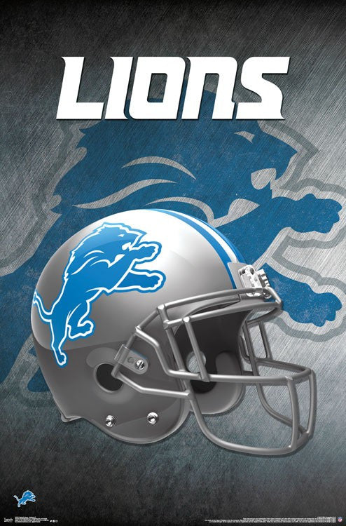 Detroit Lions Helmet Poster Print - 22x34 Rolled Art