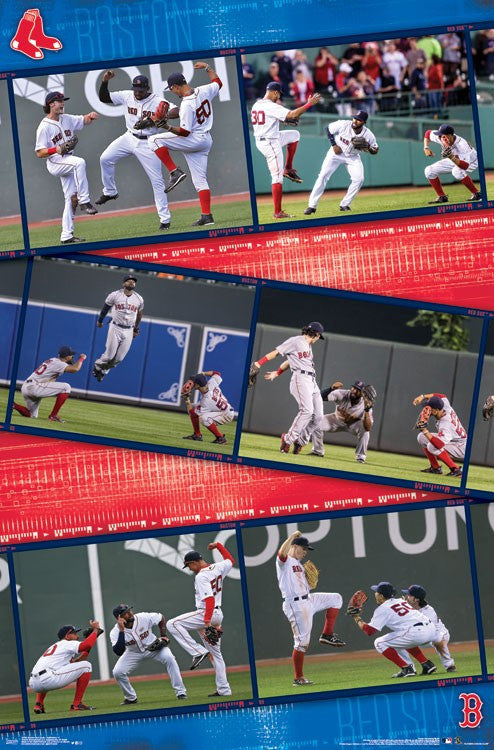 Boston Red Sox Outfielders Poster Print - 22x34