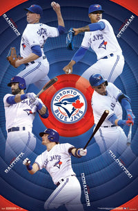Toronto Blue Jays Group Poster Print showcasing team spirit in vibrant colors.