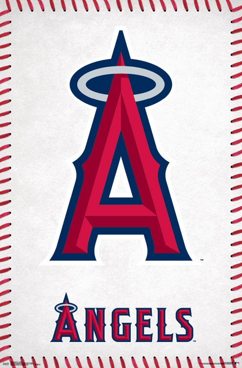Los Angeles Angels logo poster print in vibrant colors.