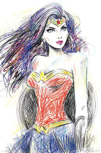 Wonder Woman Sketch Poster Print - 22x34 Rolled Art