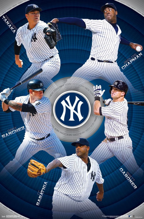 New York Yankees Team Poster Print in vibrant colors.