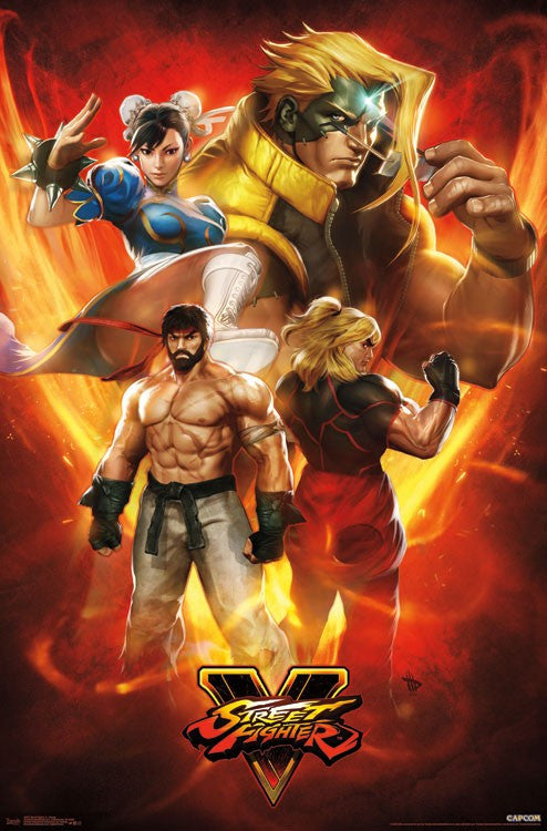 Street Fighter V Group Poster Print - 22x34 Rolled Art