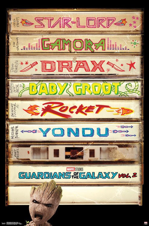 Guardians of the Galaxy Vol. 2 Tapes Poster Print - 22x34