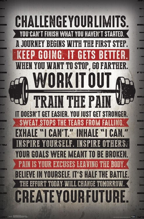 Challenge Your Limits Motivational Poster Print - 22x34