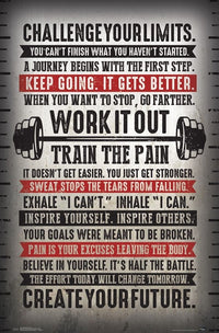 Challenge Your Limits Motivational Poster Print - 22x34