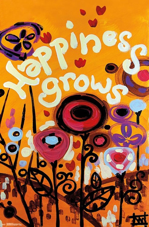 Happiness Grows Poster Print - 22 x 34, vibrant and inspirational decor.