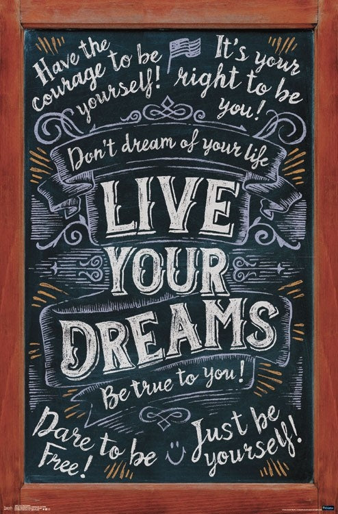 Live Your Dreams Poster Print - Inspirational Wall Art