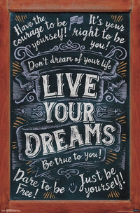 Live Your Dreams Poster Print - Inspirational Wall Art