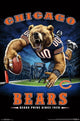Chicago Bears End Zone Poster Print showcasing team colors and logo.