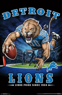 Detroit Lions End Zone Poster Print - 22x34