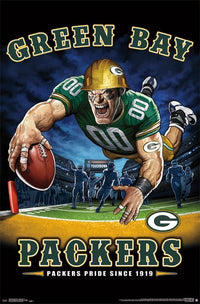 Green Bay Packers End Zone Rolled Poster Print 22x34