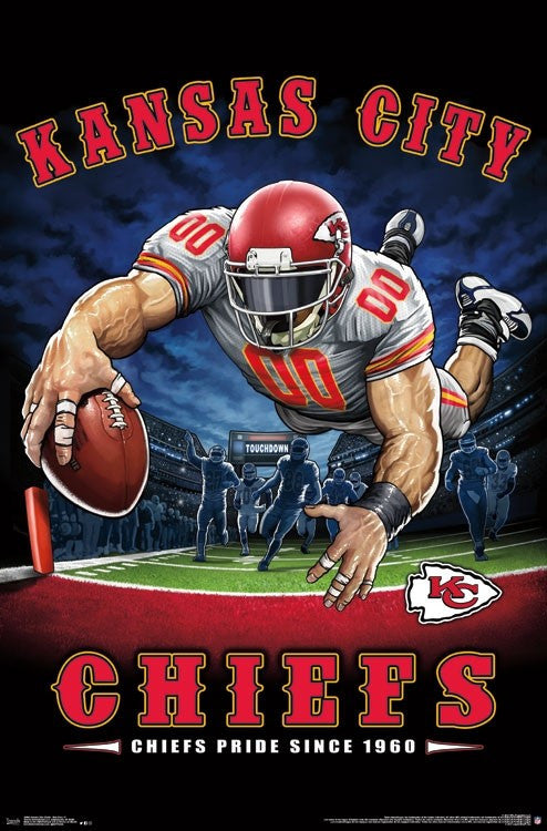Kansas City Chiefs End Zone Poster Print - 22x34 Rolled Poster