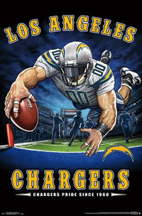 Los Angeles Chargers End Zone Poster Print - 22x34