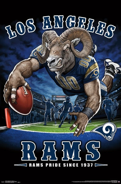 Los Angeles Rams End Zone Poster Print - 22x34