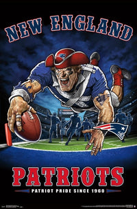 New England Patriots End Zone Poster Print - 22x34