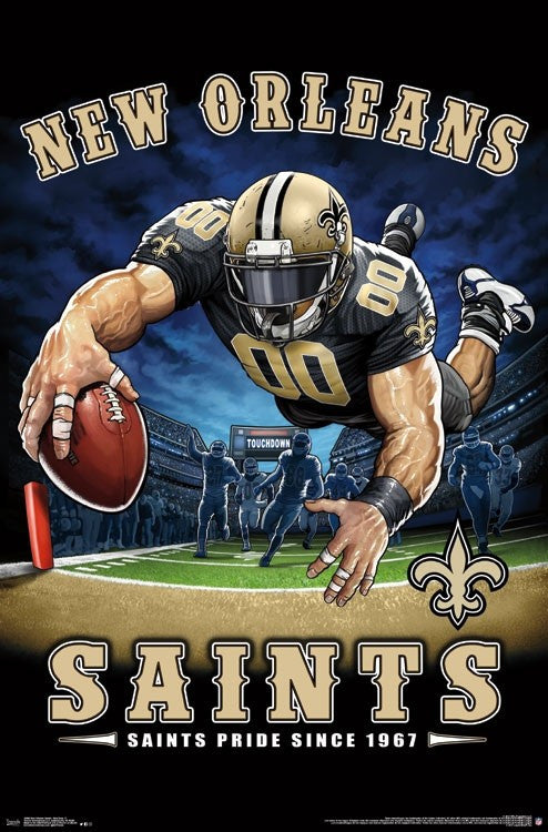 New Orleans Saints End Zone Poster Print 22x34