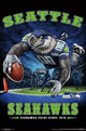 Seattle Seahawks End Zone Poster Print showcasing vibrant team colors and dynamic game day excitement.