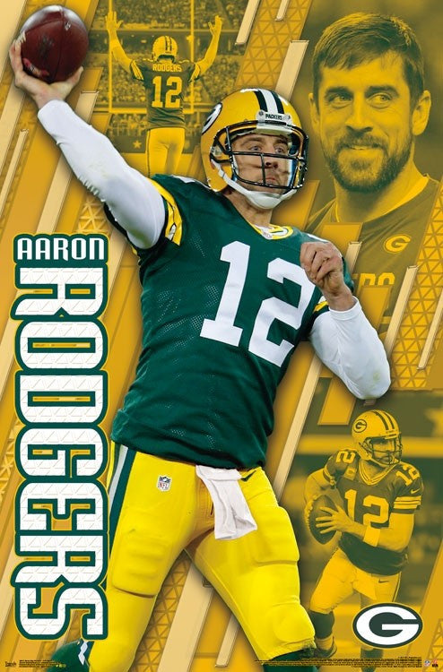 Aaron Rodgers Green Bay Packers Poster Print - 22x34